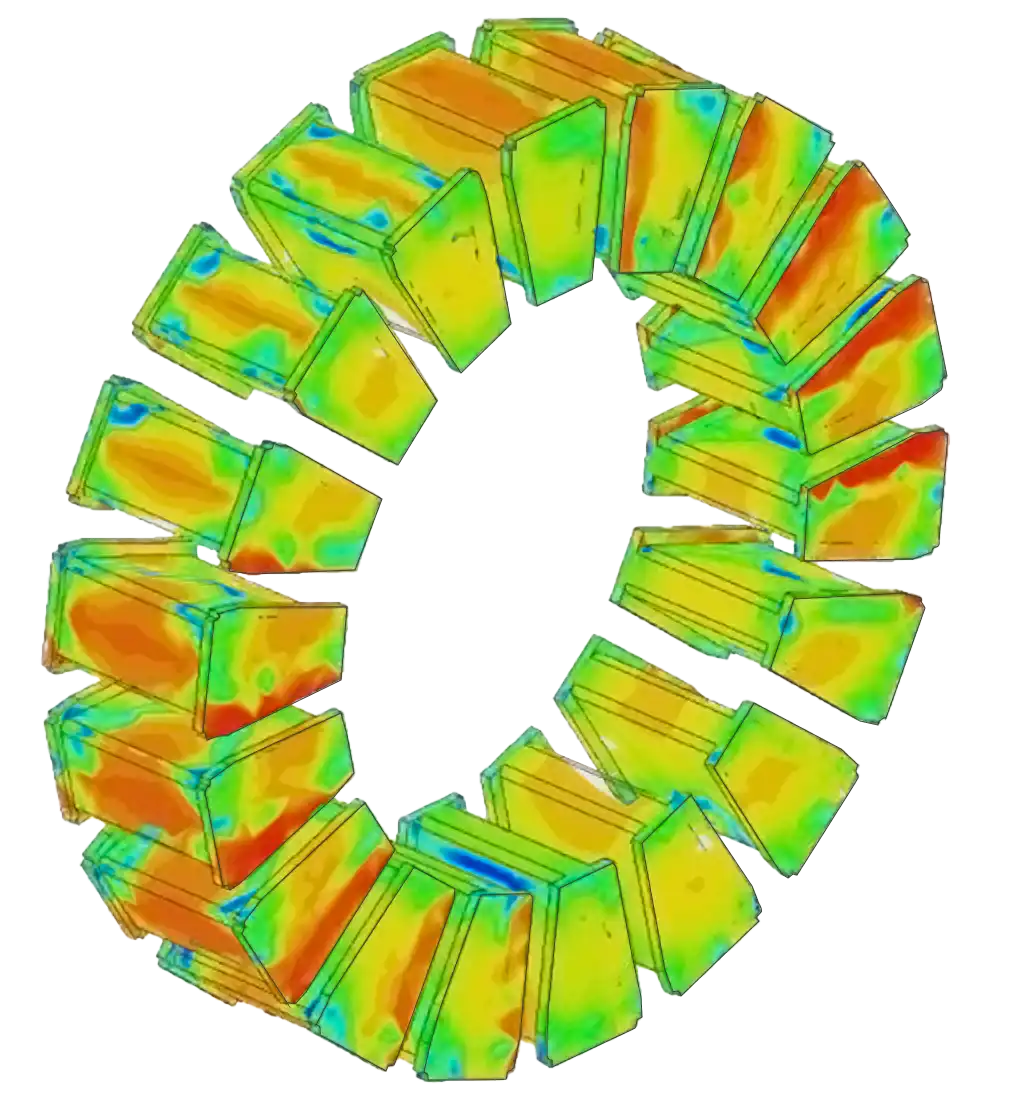 Finite-element simulation of magnetic flux through a soft magnetic composite motor ring